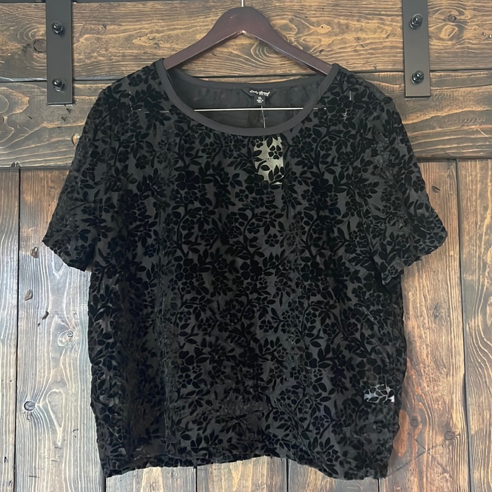 NWT Lucky Brand Burnout Velvet top